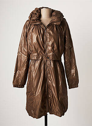 Imperméable manches longues sans capuche marron ARELINE femme