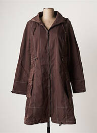Manteau long a capuche a capuche marron ARELINE femme
