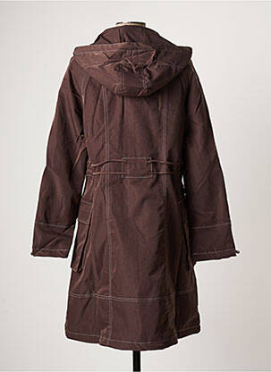 Manteau long a capuche a capuche marron ARELINE femme