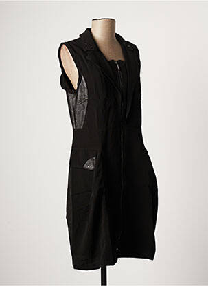 Robe mi-longue sans manche sans manche noir ARELINE femme