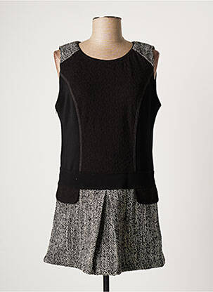 Robe courte sans manche sans manche noir ARELINE femme