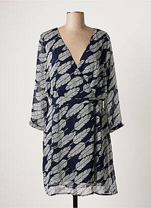 Robe mi-longue coupe fluide manches longues bleu IT HIPPIE femme