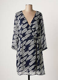 Robe mi-longue coupe fluide manches longues bleu IT HIPPIE femme