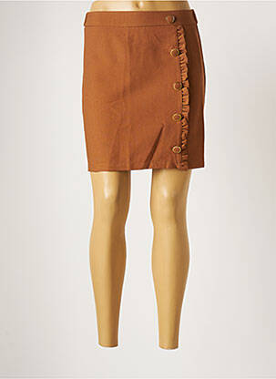 Jupe courte doublure marron EMMA ELLA femme