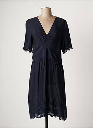 Robe mi-longue manches courtes manches courtes bleu ATHÉ femme