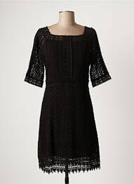 Robe mi-longue manches 3/4 manches 3/4 noir ATHÉ femme