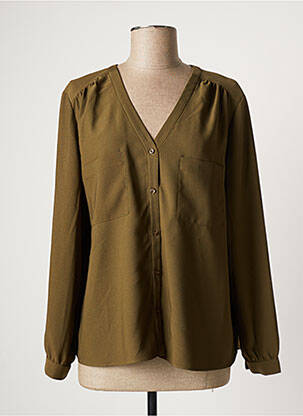 Chemisier poches poitrine manches longues vert ATHÉ femme