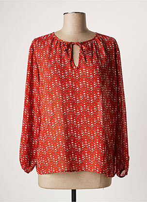 Blouse imprimé fleurs manches longues rouge ATHÉ femme