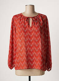 Blouse imprimé fleurs manches longues rouge ATHÉ femme