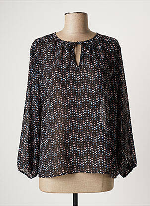 Blouse imprimé fleurs manches longues noir ATHÉ femme