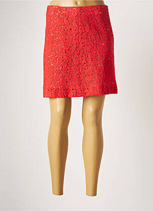 Jupe courte coupe droite rouge PABLO femme
