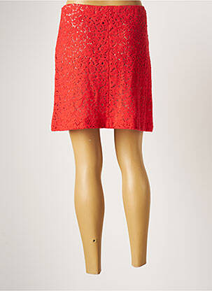 Jupe courte coupe droite rouge PABLO femme