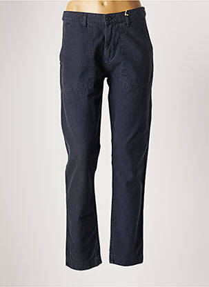 Pantalon droit tissage popeline taille normale bleu HARTFORD femme