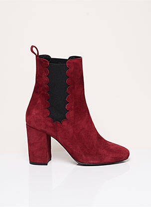 Bottines/boots nubuck talon de 7 à 9cm rouge TARA JARMON femme