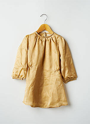 Robe mi-longue doublure manches longues beige MOON fille