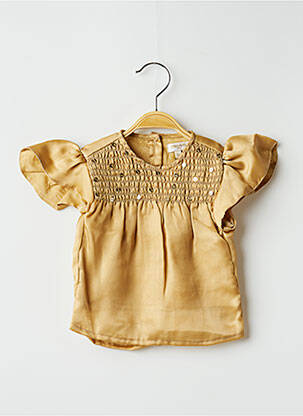 Blouse volants manches courtes beige MOON fille