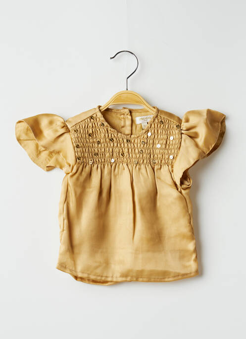 Blouse volants manches courtes beige MOON fille