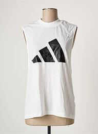 Débardeur sérigraphie sans manche blanc ADIDAS femme