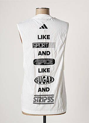 Débardeur sérigraphie sans manche blanc ADIDAS femme
