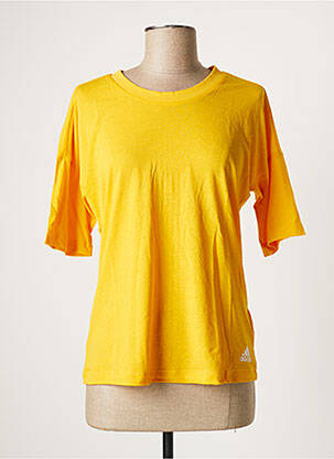 T-shirt coupe droite manches courtes jaune ADIDAS femme