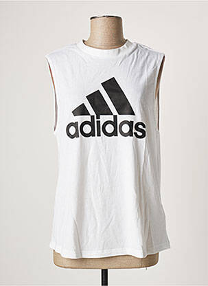 Débardeur coupe droite sans manche blanc ADIDAS femme