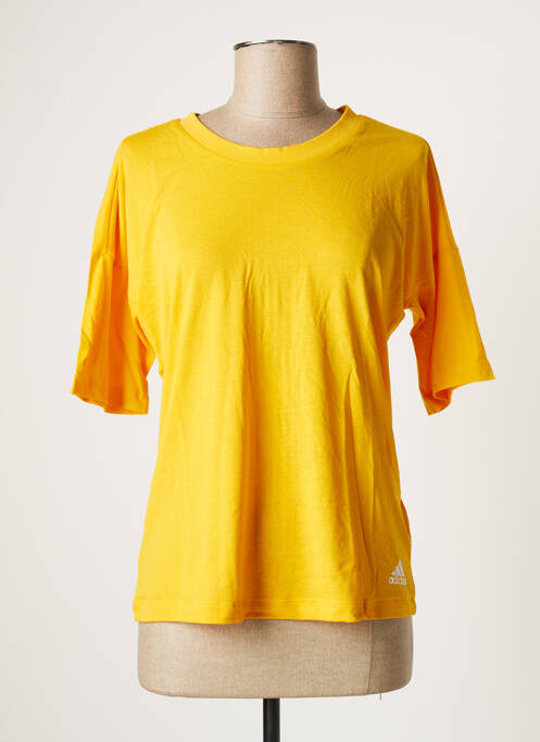 T-shirt coupe droite manches courtes jaune ADIDAS femme