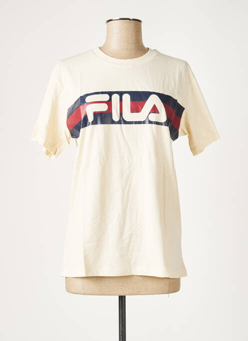 T-shirt coupe droite manches courtes beige FILA femme
