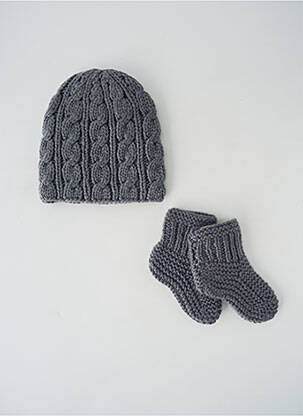 Bonnet maille grosse maille gris MOON fille