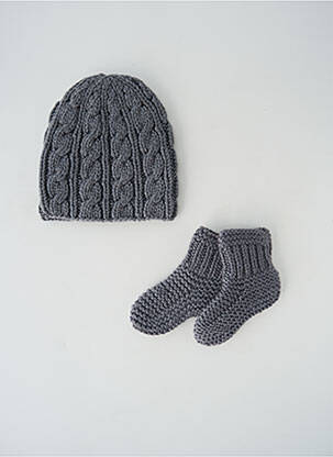 Bonnet maille grosse maille gris MOON fille