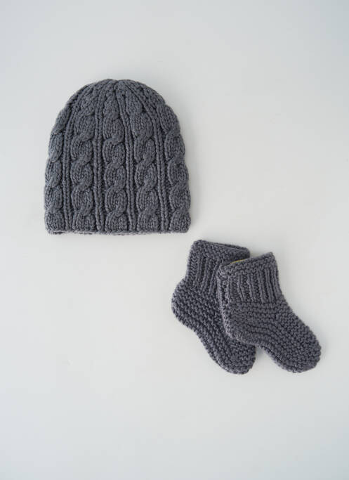 Bonnet maille grosse maille gris MOON fille