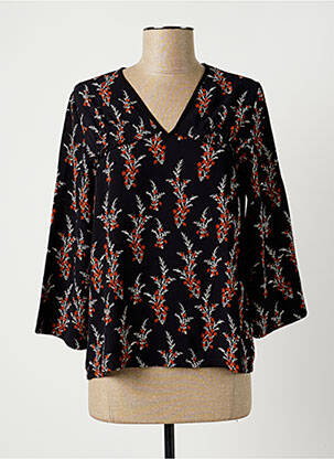 Blouse imprimé fleurs manches 3/4 noir LA FEE MARABOUTEE femme