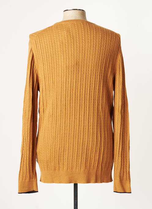 Pull maille torsadée manches longues marron JACK & JONES homme