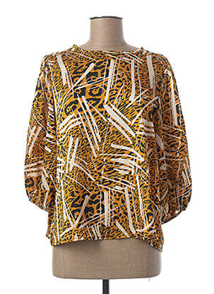 Blouse imprimé fantaisie manches 3/4 jaune MINSK femme