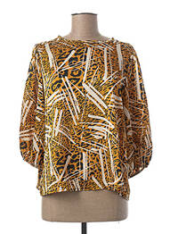 Blouse imprimé fantaisie manches 3/4 jaune MINSK femme