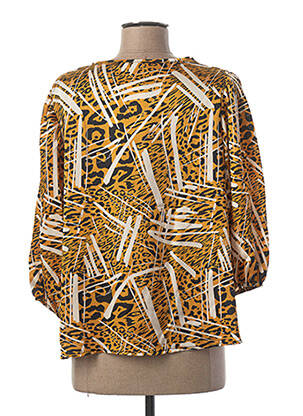 Blouse imprimé fantaisie manches 3/4 jaune MINSK femme