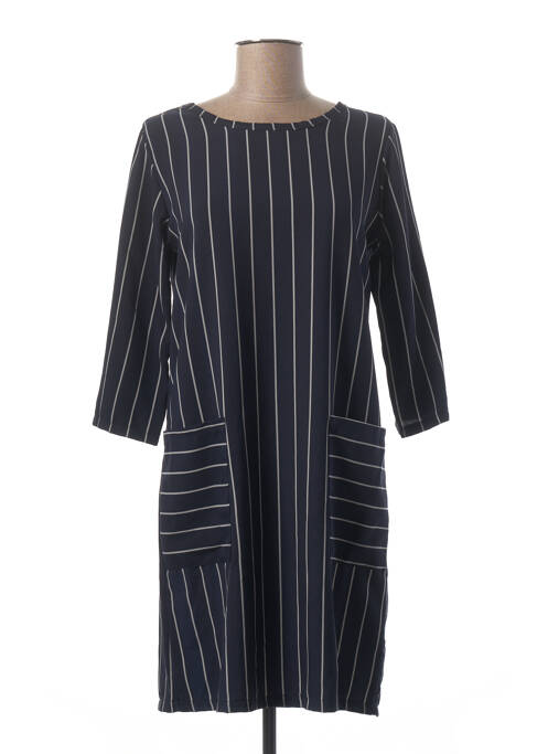 Robe courte manches 3/4 manches 3/4 bleu MINSK femme