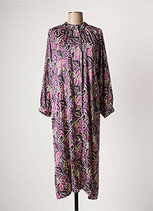 Robe mi-longue manches longues manches longues violet SCARLET ROOS femme