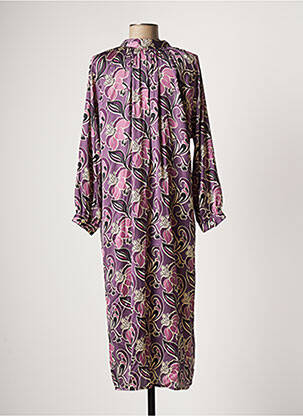 Robe mi-longue coupe fluide manches longues violet SCARLET ROOS femme
