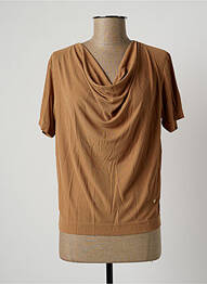 T-shirt coupe droite manches courtes marron MOS MOSH femme