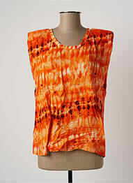 T-shirt imprimé fantaisie manches courtes orange VIE TA VIE femme
