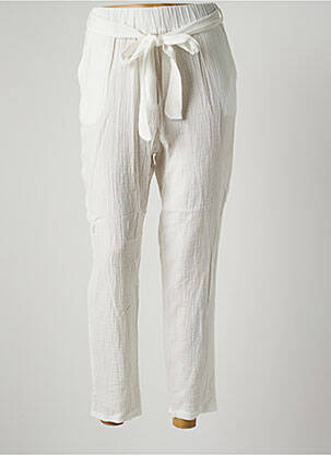 Pantalon slim taille élastique taille haute blanc VIE TA VIE femme