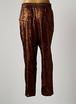 Pantalon droit taille haute taille haute marron VIE TA VIE femme