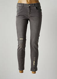 Jeans coupe slim broderie rivets taille normale gris MOS MOSH femme