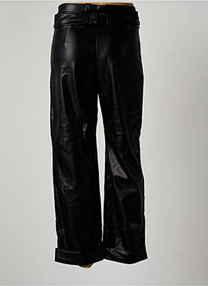 Pantalon chino fermeture zippée sous rabat boutonné taille haute noir OPULLENCE femme