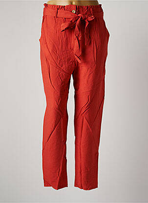 Pantalon droit coupe carotte taille haute orange VIE TA VIE femme