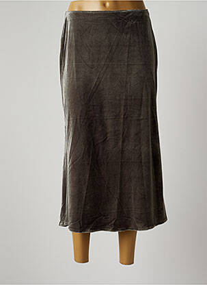 Jupe mi-longue coupe droite vert JANE WOOD femme