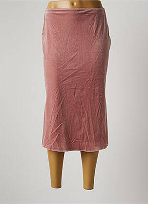 Jupe mi-longue coupe droite rose JANE WOOD femme