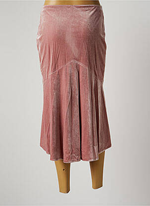 Jupe mi-longue coupe droite rose JANE WOOD femme