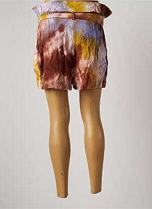 Short coupe droite taille haute marron OPULLENCE femme