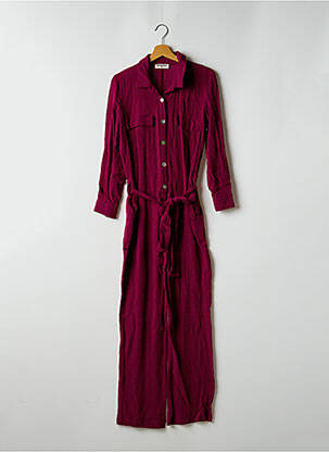 Combi-pantalon fermeture boutonnée sur le devant manches longues violet SCARLET ROOS femme
